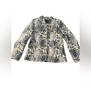 J. CREW black and tan leopard print Going Out cropped blazer jacket size 8